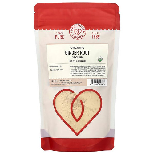 <img alt="Pure Indian Foods, Organic Ginger Root, Ground, 8 oz (226 g)" title="Pure Indian Foods, Organic Ginger Root, Ground, 8 oz (226 g),850013619467"