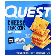 <img alt="Quest Nutrition, Cheese Crackers, Zesty Ranch, 4 Bags, 1.06 oz (30 g) Each" title="Quest Nutrition, Cheese Crackers, Zesty Ranch, 4 Bags, 1.06 oz (30 g) Each,888849017652"