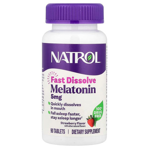 <img alt="Natrol, Melatonin, Fast Dissolve, Strawberry, 5 mg, 90 Tablets" title="Natrol, Melatonin, Fast Dissolve, Strawberry, 5 mg, 90 Tablets,047469058654"