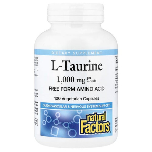 <img alt="Natural Factors, L-Taurine , 1,000 mg, 100 Vegetarian Capsules" title="Natural Factors, L-Taurine , 1,000 mg, 100 Vegetarian Capsules,068958028644"