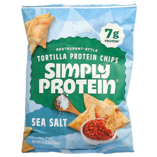 <img alt="Simply Protein, Restaurant-Style Tortilla Protein Chips, Sea Salt, 4.58 oz (130 g)" title="Simply Protein, Restaurant-Style Tortilla Protein Chips, Sea Salt, 4.58 oz (130 g),686207005088"