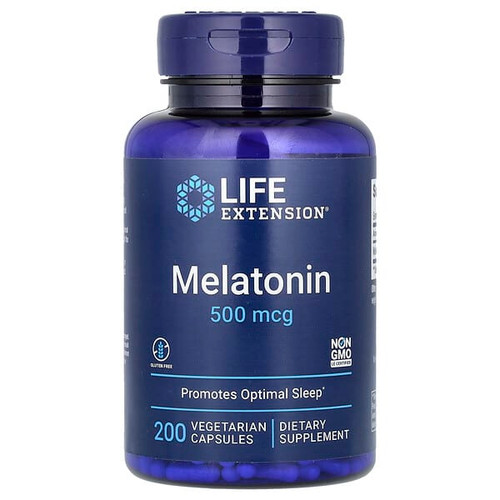 <img alt="Life Extension, Melatonin, 500 mcg, 200 Vegetarian Capsules" title="Life Extension, Melatonin, 500 mcg, 200 Vegetarian Capsules,737870108320"