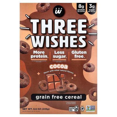 <img alt="Three Wishes, Grain Free Cereal, Cocoa, 8.6 oz (245 g)" title="Three Wishes, Grain Free Cereal, Cocoa, 8.6 oz (245 g),860002152493"