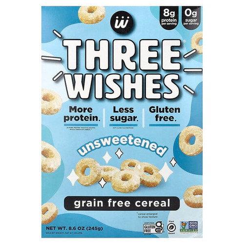 <img alt="Three Wishes, Grain Free Cereal, Unsweetened, 8.6 oz (245 g)" title="Three Wishes, Grain Free Cereal, Unsweetened, 8.6 oz (245 g),860002152400"