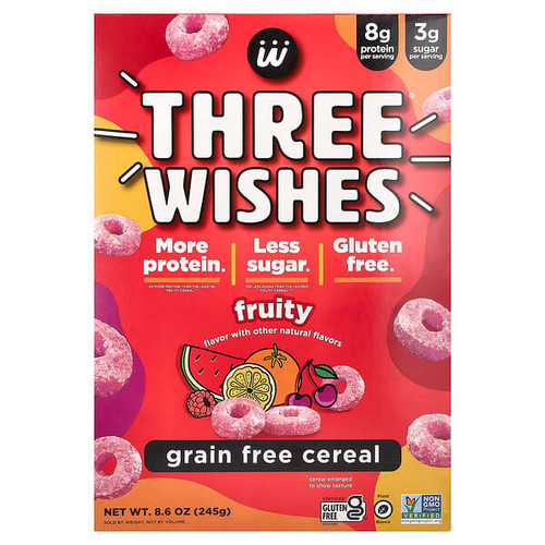 <img alt="Three Wishes, Grain Free Cereal, Fruity, 8.6 oz (245 g)" title="Three Wishes, Grain Free Cereal, Fruity, 8.6 oz (245 g),850016813022"