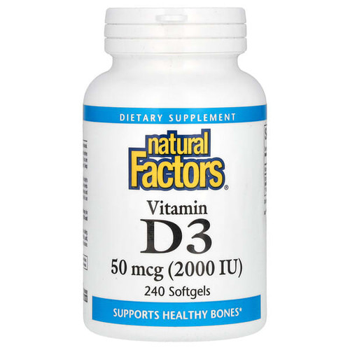 <img alt="Natural Factors, Vitamin D3, 50 mcg (2,000 IU), 240 Softgels" title="Natural Factors, Vitamin D3, 50 mcg (2,000 IU), 240 Softgels,068958010632"