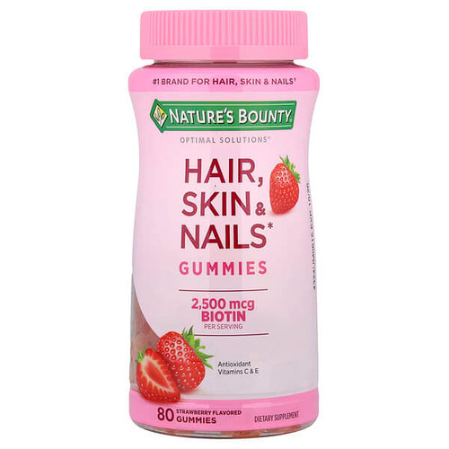 <img alt="Natures Bounty, Optimal Solutions, Hair, Skin & Nails Gummies, Strawberry, 80 Gummies" title="Natures Bounty, Optimal Solutions, Hair, Skin & Nails Gummies, Strawberry, 80 Gummies,074312535451"