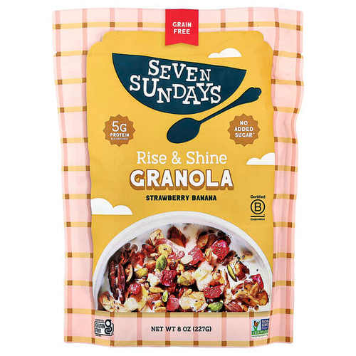 <img alt="Seven Sundays, Rise & Shine Granola, Strawberry Banana, 8 oz (227 g)" title="Seven Sundays, Rise & Shine Granola, Strawberry Banana, 8 oz (227 g),850053830099"
