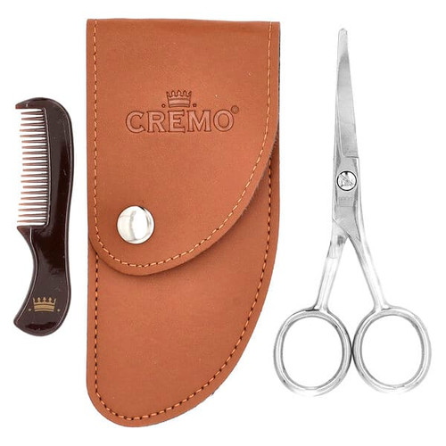 <img alt="Cremo, Premium Quality Beard Shears with Mini Comb & Case, 3 Piece Kit" title="Cremo, Premium Quality Beard Shears with Mini Comb & Case, 3 Piece Kit,853382004841"
