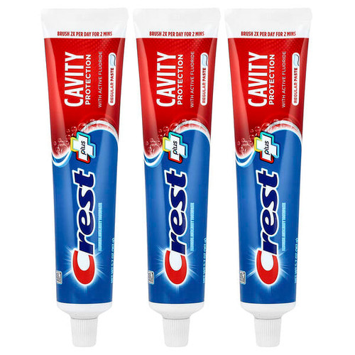 <img alt="Crest, Cavity Protection, Fluoride Anticavity Toothpaste, Regular Paste, 3 Pack, 5.7 oz (161 g) Each" title="Crest, Cavity Protection, Fluoride Anticavity Toothpaste, Regular Paste, 3 Pack, 5.7 oz (161 g) Each,037000122777"