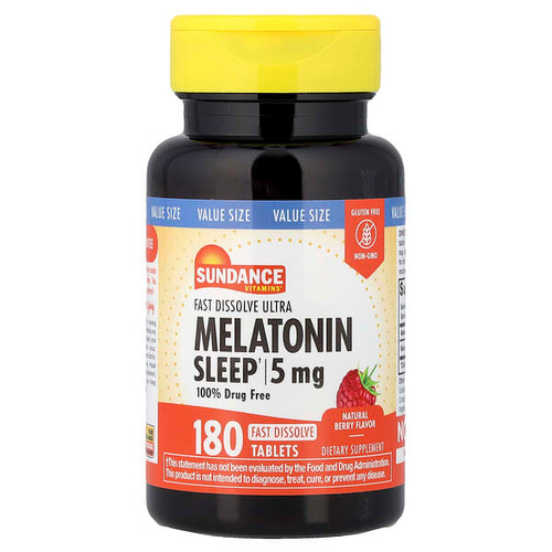 <img alt="Sundance Vitamins, Fast Dissolve Ultra Melatonin, Natural Berry, 5 mg, 180 Fast Dissolve Tablets" title="Sundance Vitamins, Fast Dissolve Ultra Melatonin, Natural Berry, 5 mg, 180 Fast Dissolve Tablets,840093103055"