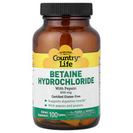 <img alt="Country Life, Betaine Hydrochloride with Pepsin, 100 Tablets" title="Country Life, Betaine Hydrochloride with Pepsin, 100 Tablets,015794051015"