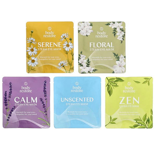 <img alt="Body Restore, Steam Eye Mask, Variety Pack, 5 Pack" title="Body Restore, Steam Eye Mask, Variety Pack, 5 Pack,850059313404"