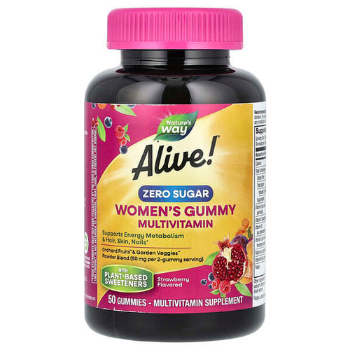 <img alt="Natures Way, Alive Womens Gummy Multivitamin, Zero Sugar, Strawberry, 50 Gummies" title="Natures Way, Alive Womens Gummy Multivitamin, Zero Sugar, Strawberry, 50 Gummies,033674146187"