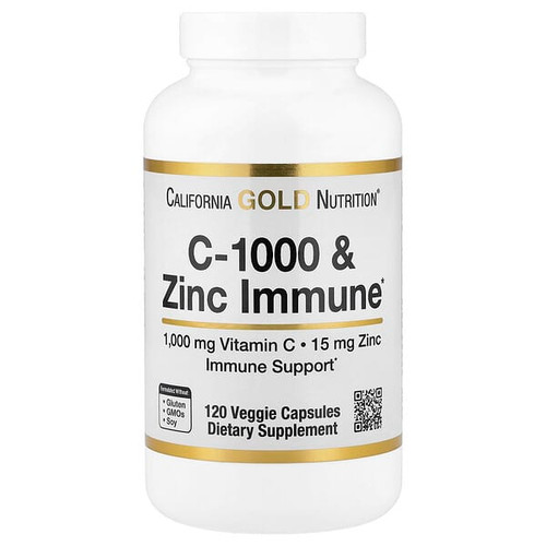 <img alt="California Gold Nutrition, C-1000 & Zinc Immune, 120 Veggie Capsules" title="California Gold Nutrition, C-1000 & Zinc Immune, 120 Veggie Capsules,033739001208"