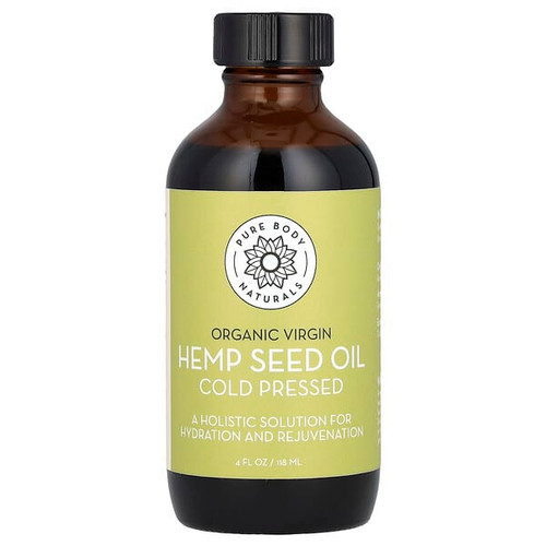<img alt="Pure Body Naturals, Organic Virgin Hemp Seed Oil, 4 fl oz (118 ml)" title="Pure Body Naturals, Organic Virgin Hemp Seed Oil, 4 fl oz (118 ml),858416007409"