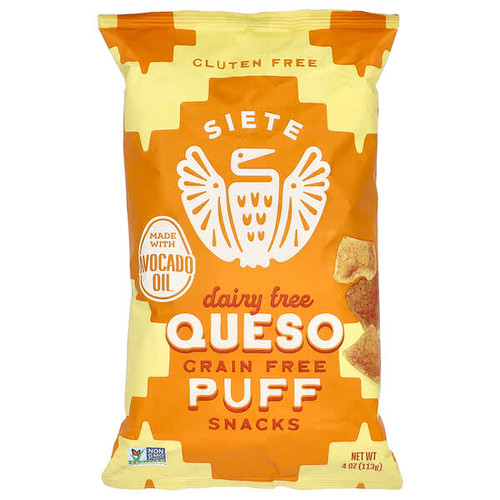 <img alt="Siete, Grain Free Puff Snacks, Queso, 4 oz (113 g)" title="Siete, Grain Free Puff Snacks, Queso, 4 oz (113 g),810091780381"