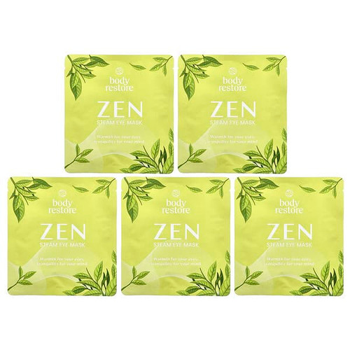 <img alt="Body Restore, Steam Eye Mask, Green Tea, 5 Pack" title="Body Restore, Steam Eye Mask, Green Tea, 5 Pack,850059313305"