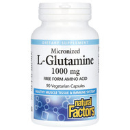 <img alt="Natural Factors, Micronized L-Glutamine, 1,000 mg, 90 Vegetarian Capsules" title="Natural Factors, Micronized L-Glutamine, 1,000 mg, 90 Vegetarian Capsules,068958028101"