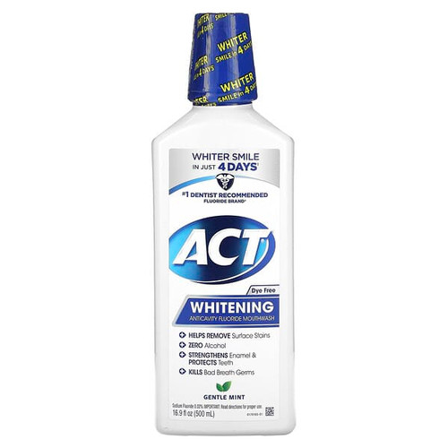 <img alt="ACT, Whitening Anticavity Fluoride Mouthwash, Alcohol Free, Gentle Mint, 16.9 fl oz (500 ml)" title="ACT, Whitening Anticavity Fluoride Mouthwash, Alcohol Free, Gentle Mint, 16.9 fl oz (500 ml),041167098325"