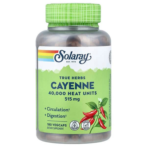 <img alt="Solaray, True Herbs, Cayenne, 515 mg, 180 VegCaps" title="Solaray, True Herbs, Cayenne, 515 mg, 180 VegCaps,076280011319"