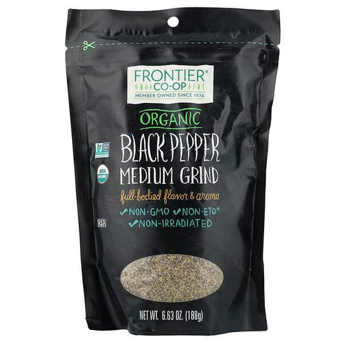 <img alt="Frontier Co-op, Organic Black Pepper, Medium Grind, 6.63 oz (188 g)" title="Frontier Co-op, Organic Black Pepper, Medium Grind, 6.63 oz (188 g),089836310804"