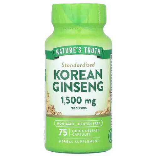 <img alt="Natures Truth, Korean Ginseng, 75 Quick Release Capsules (500 mg per Capsule)" title="Natures Truth, Korean Ginseng, 75 Quick Release Capsules (500 mg per Capsule),840093112156"