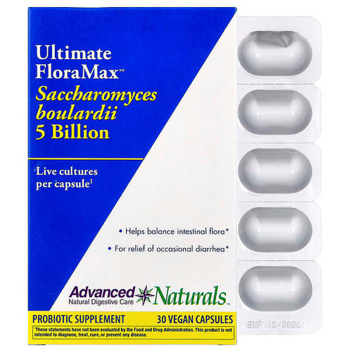 <img alt="Advanced Naturals, Ultimate FloraMax, Saccharomyces Boulardii, 5 Billion, 30 Vegan Capsules" title="Advanced Naturals, Ultimate FloraMax, Saccharomyces Boulardii, 5 Billion, 30 Vegan Capsules,631257164049"