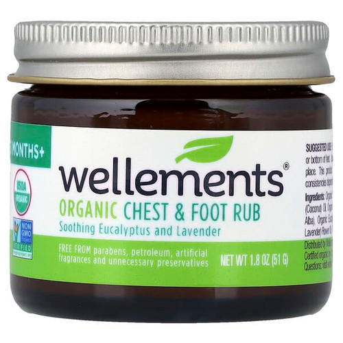 <img alt="Wellements, Organic Chest & Foot Rub, 3 Months+, Soothing Eucalyptus and Lavender, 1.8 oz (51 g)" title="Wellements, Organic Chest & Foot Rub, 3 Months+, Soothing Eucalyptus and Lavender, 1.8 oz (51 g),729609000159"