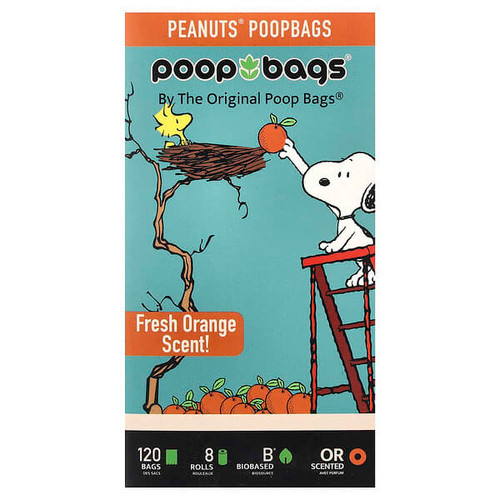 <img alt="Original Poop Bags, Peanuts, Orange, 8 Rolls, 15 Bags Each" title="Original Poop Bags, Peanuts, Orange, 8 Rolls, 15 Bags Each,850028075135"