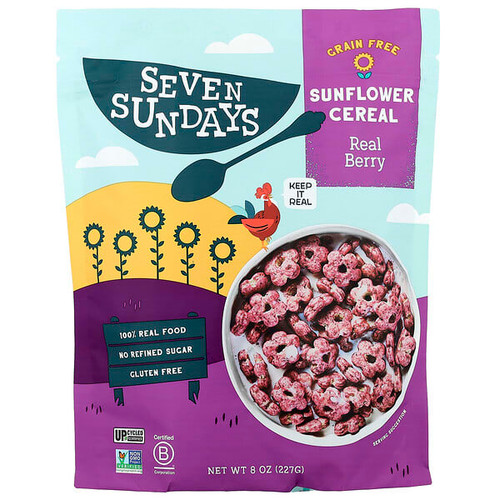 <img alt="Seven Sundays, Sunflower Cereal, Real Berry, 8 oz (227 g)" title="Seven Sundays, Sunflower Cereal, Real Berry, 8 oz (227 g),856088003767"