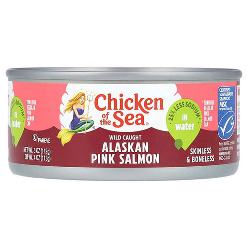 <img alt="3 PACK of Chicken of the Sea, Wild Caught Alaskan Pink Salmon in Water, 5 oz (142 g)" title="3 PACK of Chicken of the Sea, Wild Caught Alaskan Pink Salmon in Water, 5 oz (142 g),048000011176"