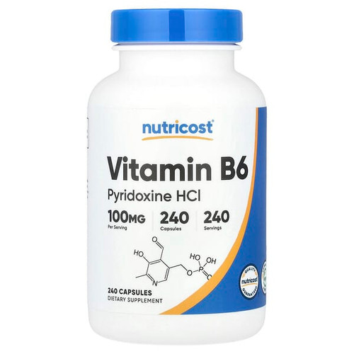 <img alt="Nutricost, Vitamin B6, 100 mg, 240 Capsules" title="Nutricost, Vitamin B6, 100 mg, 240 Capsules,810014679556"