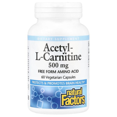 <img alt="Natural Factors, Acetyl-L-Carnitine, 500 mg, 60 Vegetarian Capsules" title="Natural Factors, Acetyl-L-Carnitine, 500 mg, 60 Vegetarian Capsules,068958028002"