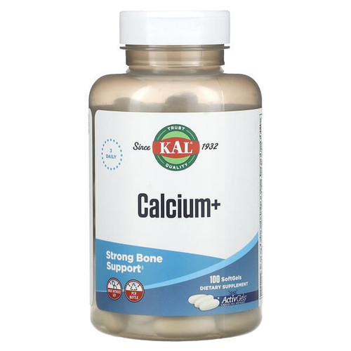 <img alt="KAL, Calcium+, 100 Softgels" title="KAL, Calcium+, 100 Softgels,021245572107"