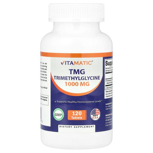 <img alt="Vitamatic, TMG, 1,000 mg, 120 Tablets" title="Vitamatic, TMG, 1,000 mg, 120 Tablets,810078474128"