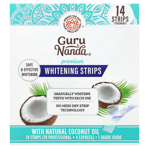 <img alt="GuruNanda, Premium Whitening Strips, 14 Strips" title="GuruNanda, Premium Whitening Strips, 14 Strips,810051082814"