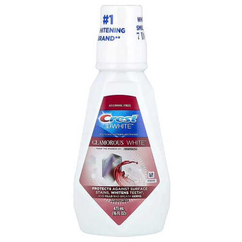 <img alt="Crest, 3D White, Multi-Care Whitening Mouthwash, Glamorous White, Alcohol Free, Arctic Mint, 16 fl oz (473 ml)" title="Crest, 3D White, Multi-Care Whitening Mouthwash, Glamorous White, Alcohol Free, Arctic Mint, 16 fl oz (473 ml),037000089865"