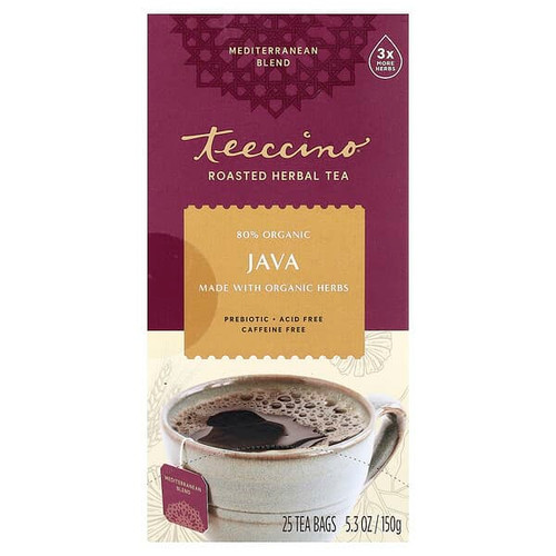 <img alt="Teeccino, Roasted Herbal Tea, Java, Caffeine Free, 25 Tea Bags, 5.3 oz (150 g)" title="Teeccino, Roasted Herbal Tea, Java, Caffeine Free, 25 Tea Bags, 5.3 oz (150 g),795239400713"