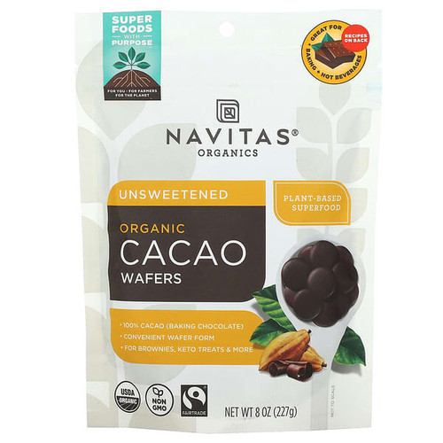 <img alt="Navitas Organics, Organic Cacao Wafers, Unsweetened, 8 oz (227 g)" title="Navitas Organics, Organic Cacao Wafers, Unsweetened, 8 oz (227 g),811961022587"