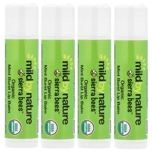 <img alt="3 PACK of Mild By Nature, Sierra Bees, Organic Lip Balms, Mint Burst, 4 Pack, 0.15 oz (4.25 g) Each" title="3 PACK of Mild By Nature, Sierra Bees, Organic Lip Balms, Mint Burst, 4 Pack, 0.15 oz (4.25 g) Each,898220025718"