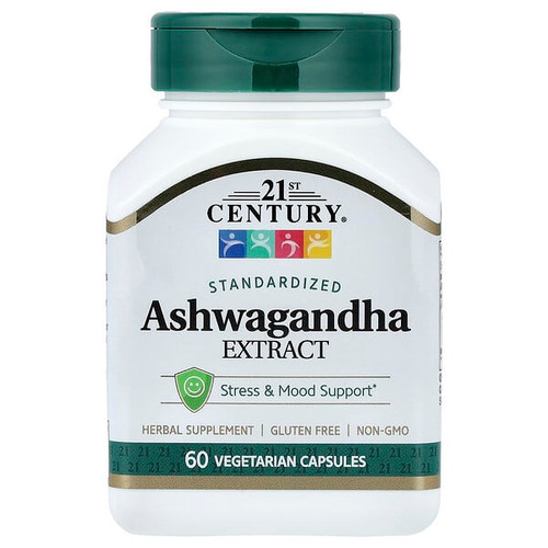 <img alt="21st Century, Ashwagandha Extract, Standardized, 60 Vegetarian Capsules (500 mg per Capsule)" title="21st Century, Ashwagandha Extract, Standardized, 60 Vegetarian Capsules (500 mg per Capsule),740985280713"
