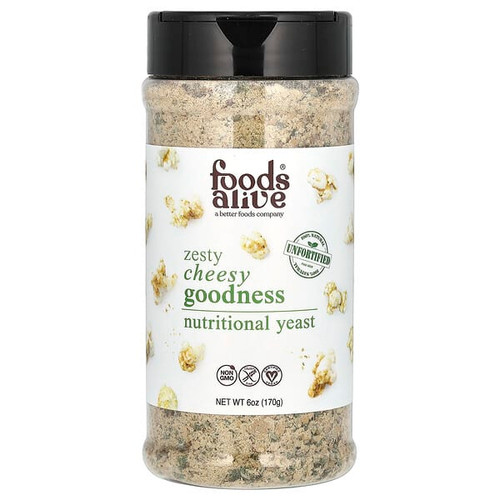 <img alt="Foods Alive, Nutritional Yeast, Zesty Cheesy Goodness, 6 oz (170 g)" title="Foods Alive, Nutritional Yeast, Zesty Cheesy Goodness, 6 oz (170 g),810113070407"