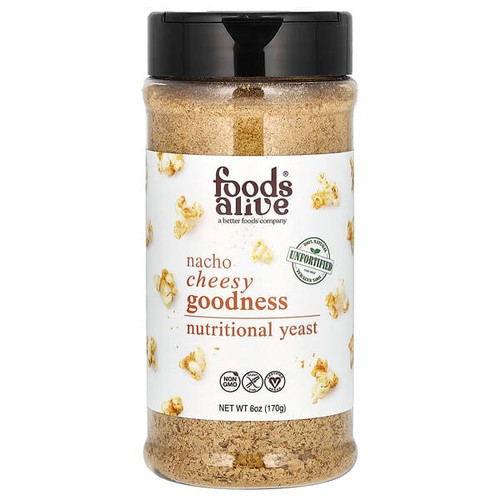 <img alt="Foods Alive, Nutritional Yeast, Nacho Cheesy Goodness, 6 oz (170 g)" title="Foods Alive, Nutritional Yeast, Nacho Cheesy Goodness, 6 oz (170 g),810113070414"