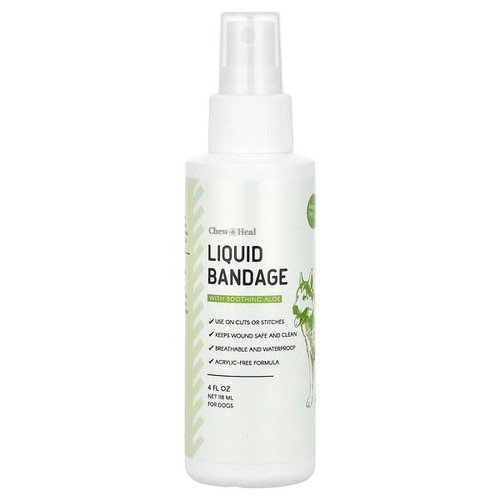 <img alt="Chew + Heal, Liquid Bandage, For Dogs, 4 fl oz (118 ml)" title="Chew + Heal, Liquid Bandage, For Dogs, 4 fl oz (118 ml),840308708372"