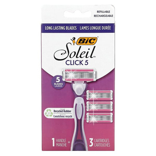 <img alt="BIC, Soleil Click 5, 1 Handle, 3 Cartridges" title="BIC, Soleil Click 5, 1 Handle, 3 Cartridges,070330742000"