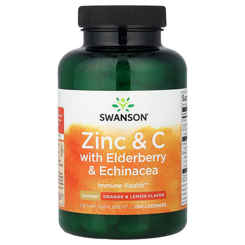 <img alt="Swanson, Zinc & C with Elderberry & Echinacea, Orange & Lemon, 200 Lozenges" title="Swanson, Zinc & C with Elderberry & Echinacea, Orange & Lemon, 200 Lozenges,087614117911"