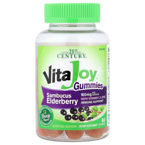 <img alt="21st Century, VitaJoy Sambucus Elderberry With Vitamin C & Zinc Gummies, Berry, 60 Gummies" title="21st Century, VitaJoy Sambucus Elderberry With Vitamin C & Zinc Gummies, Berry, 60 Gummies,740985280171"