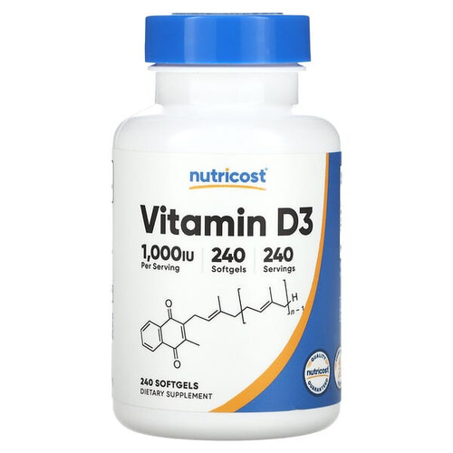 <img alt="Nutricost, Vitamin D3, 1,000 IU, 240 Softgels" title="Nutricost, Vitamin D3, 1,000 IU, 240 Softgels,810014674421"