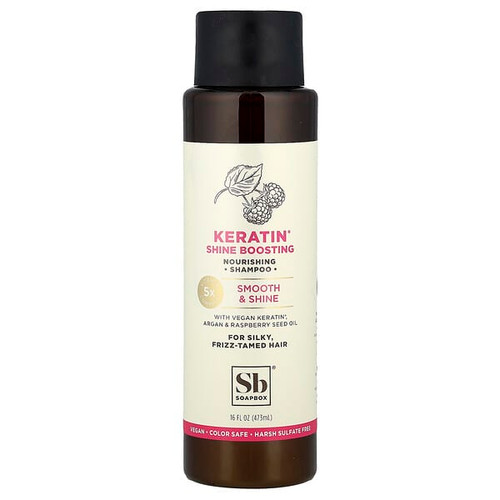 <img alt="Soapbox, Nourishing Shampoo, Keratin Shine Boosting, For Silky, Frizz-Tamed Hair, 16 fl oz (473 ml)" title="Soapbox, Nourishing Shampoo, Keratin Shine Boosting, For Silky, Frizz-Tamed Hair, 16 fl oz (473 ml),850034069944"